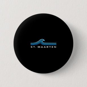 St Maarten Waves Vintage Mens Womens Girls Boys So 6 Cm Round Badge