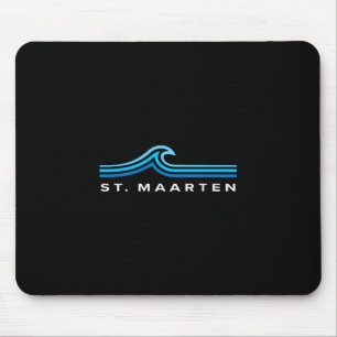 St Maarten Waves Vintage Mens Womens Girls Boys So Mouse Pad