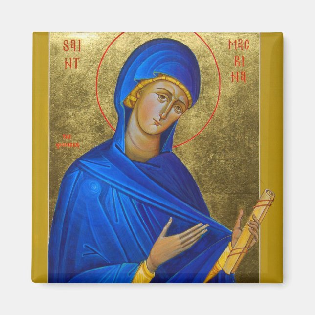 St Macrina the Younger Orthodox Icon Magnet (Front)