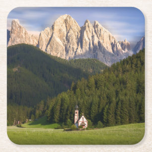 St. Magdalena Val di Funes Square Paper Coaster
