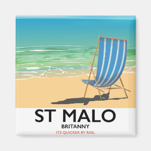 St Malo, Britanny Beach poster Magnet