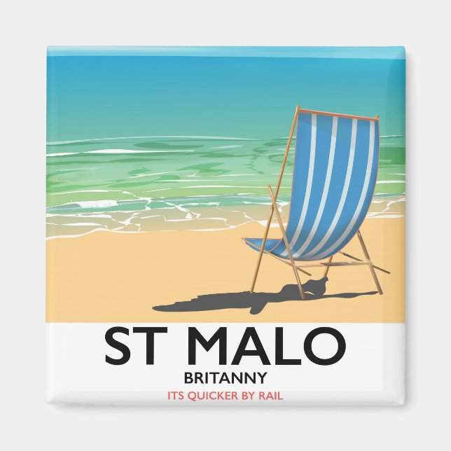 St Malo, Britanny Beach poster Magnet (Front)