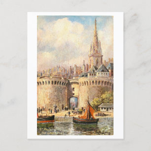 St. Malo Grand Port Vintage Postcard
