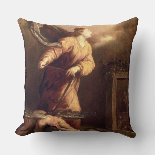 St. Margaret beside the vanquished Devil (panel) Cushion (Front)