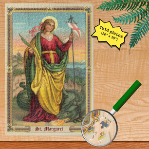 St. Margaret with Dragon and Resurrection Banner Jigsaw Puzzle