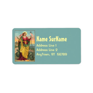 St. Margaret with Dragon and Resurrection Banner Label