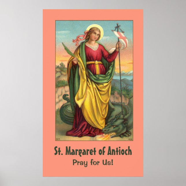St. Margaret with Dragon and Resurrection Banner Poster (Front)