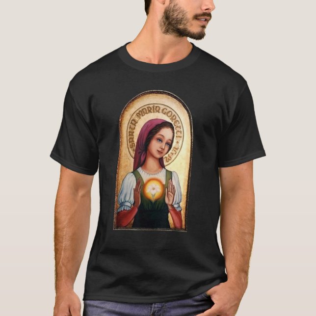St  Maria Goretti Purity Catholic Saints Lily Symb T-Shirt (Front)