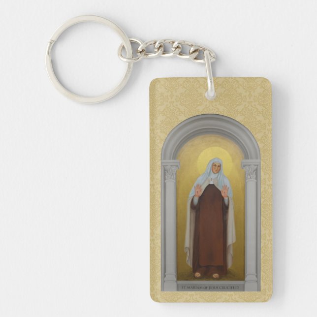 St. Mariam of Jesus Crucified Carmelite Prayer Key Ring (Front)