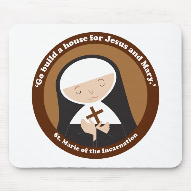 St. Marie of the Incarnation Mouse Pad (Front)