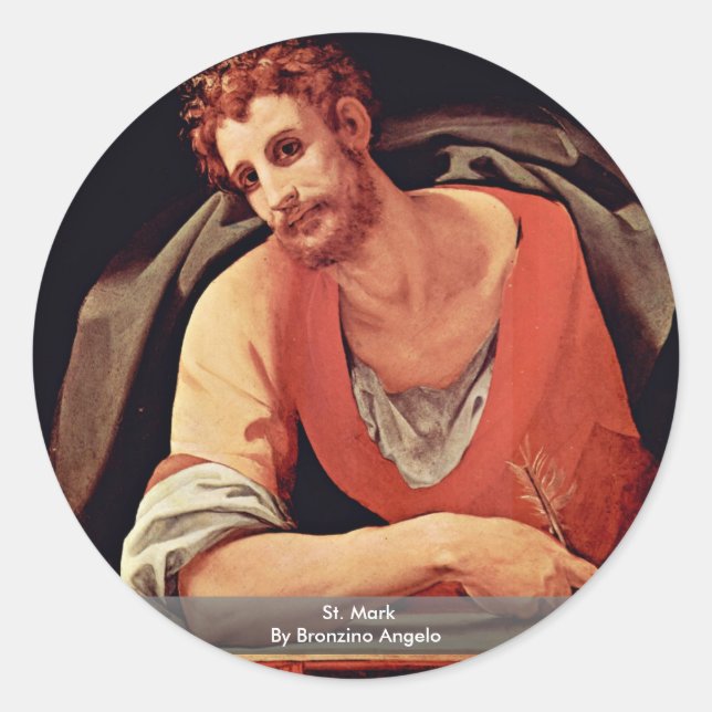 St. Mark By Bronzino Angelo Classic Round Sticker (Front)