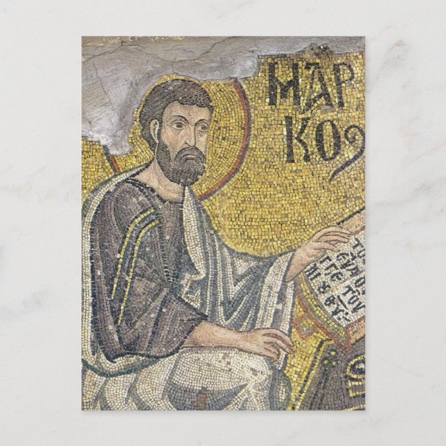 St. Mark Byzantine Mosaic Orthodox Icon Postcard (Front)