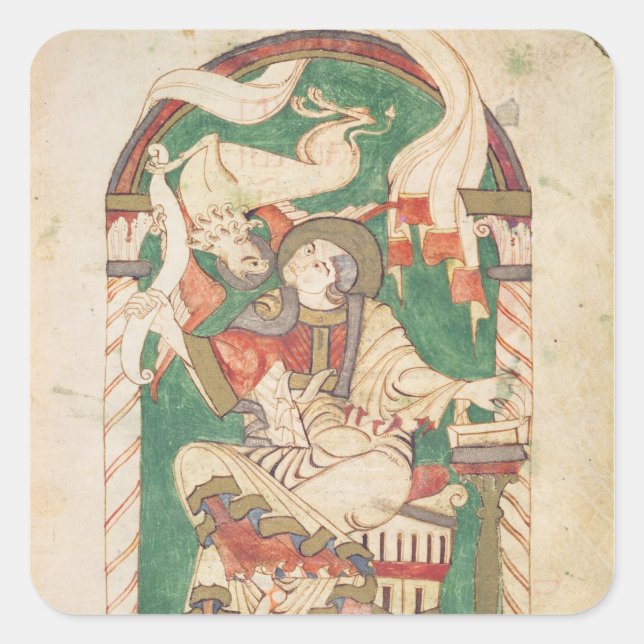 St. Mark, from a gospel from Corbie Abbey Square Sticker (Front)