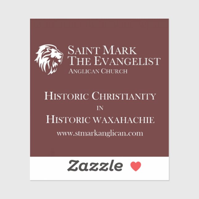 St. Mark the Evangelist Anglican vinyl sticker (Sheet)