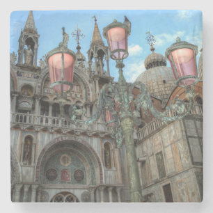 St. Marks and Lamp, Venice, Italy Stone Coaster