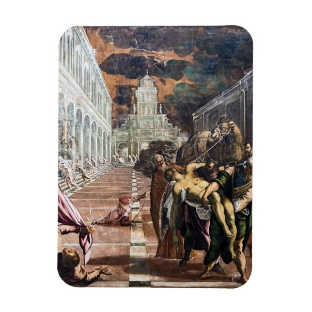 St Mark's Body Brought to Venice by Jacopo Tintore Magnet (Vertical)