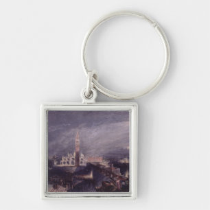 St. Mark's Place, Venice (Moonlight) engraved by G Key Ring