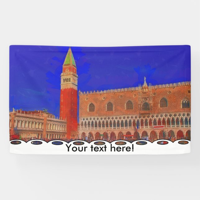 St Mark's Square Piazzetta painting Banner (Horizontal)