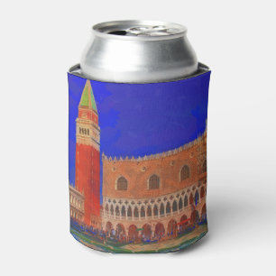 St Mark's Square Piazzetta painting Can Cooler