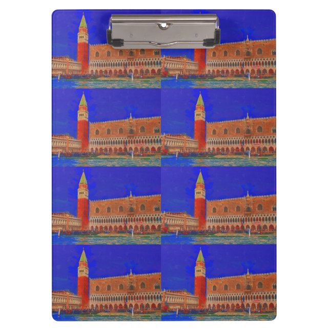 St Mark's Square Piazzetta painting Clipboard (Front)