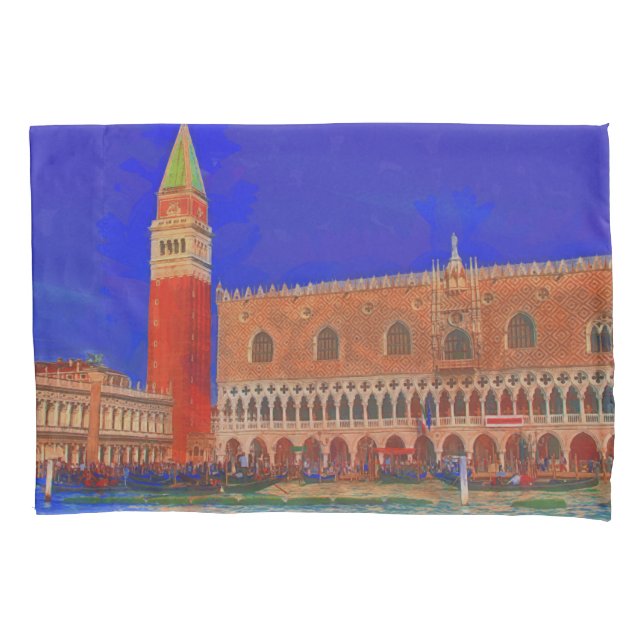 St Mark's Square Piazzetta painting Pillowcase (Front)