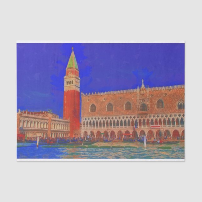 St Mark's Square Piazzetta painting Tissue Paper (Front)