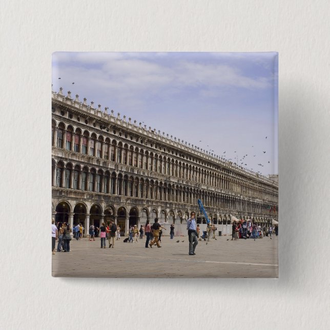 St. Mark's Square, Venice, Italy 15 Cm Square Badge (Front)