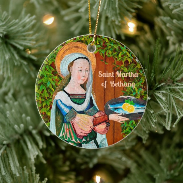 St. Martha of Bethany in Her Kitchen (Detail) Ceramic Ornament (Tree)