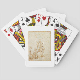 St. Martin and the Beggar (pen & ink on paper) Playing Cards