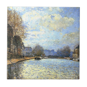 St Martin Canal Alfred Sisley  Ceramic Tile