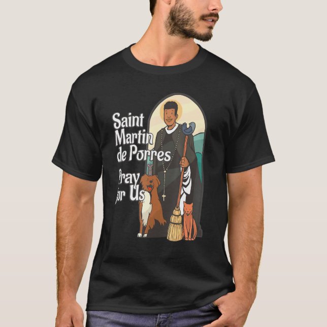 St Martin De Porres African American Black Saints  T-Shirt (Front)