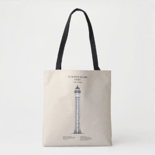 St. Martin Island Lighthouse - Michigan - SBD Tote Bag