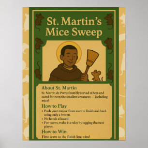 St. Martin Mice Sweep Saint Game Sign