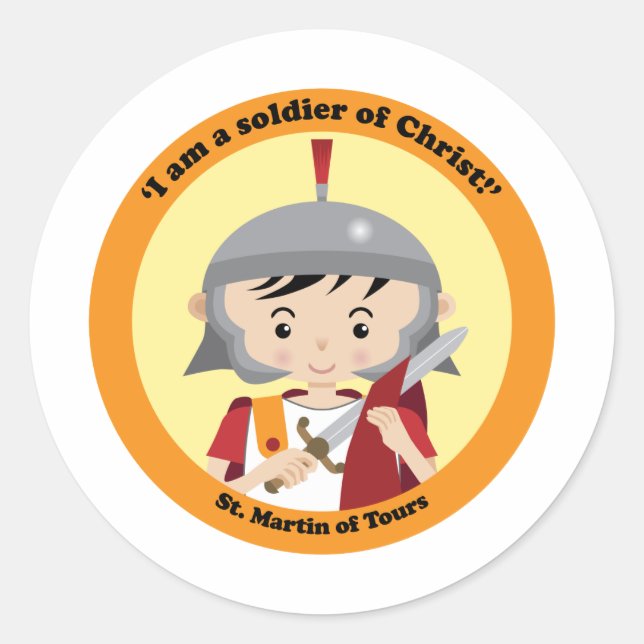 St. Martin of Tours Classic Round Sticker (Front)