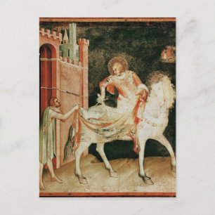 St. Martin sharing his cloak with the beggar Postcard