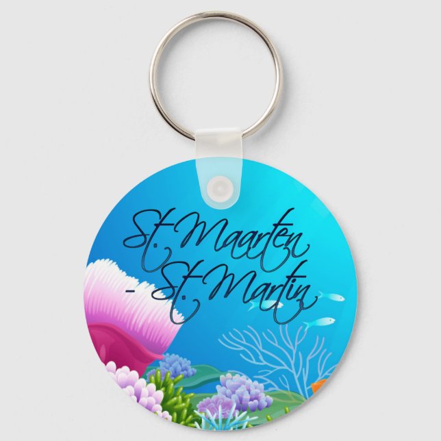 St. Martin - St. Marteen reef Key Ring (Front)