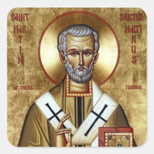 St. Martin the Merciful Orthodox Christian Icon Square Sticker