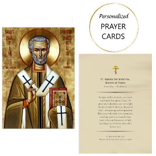 St. Martin the Merciful Orthodox Prayer Card