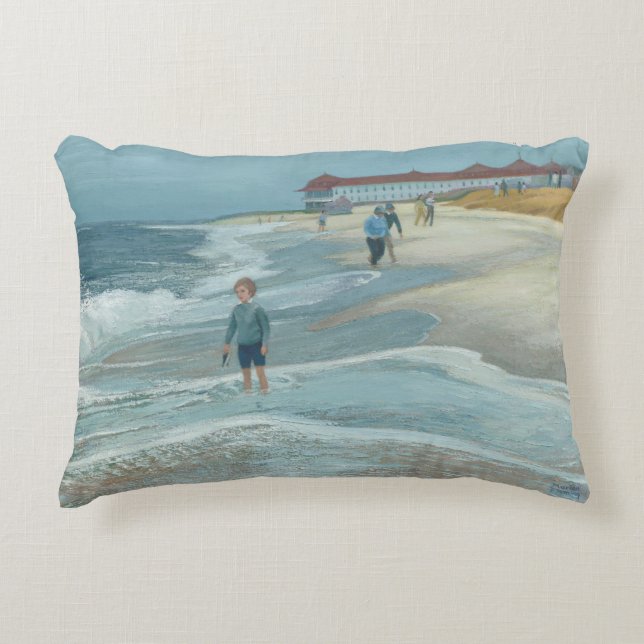 St Mary by the Sea - Grey Backing Decorative Cushion (Front)