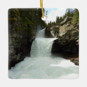 St. Mary Falls at Glacier National Park Ceramic Tree Decoration