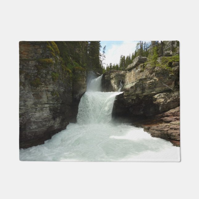 St. Mary Falls I at Glacier National Park Doormat (Front)