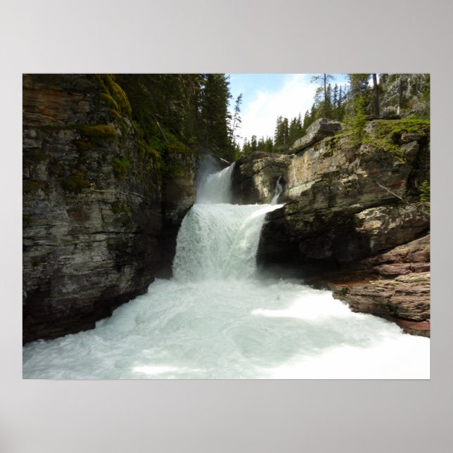 St. Mary Falls I at Glacier National Park Poster (Front)