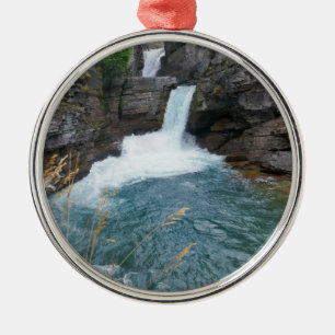 St. Mary Falls II at Glacier National Park Metal Ornament
