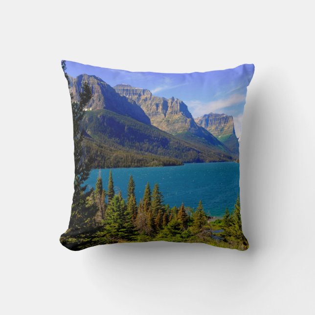 St. Mary Lake,  Glacier National Park,  Montana Cushion (Front)