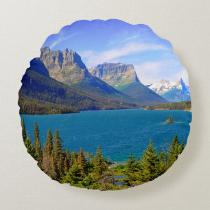 St. Mary Lake, Glacier National Park, Montana Round Cushion