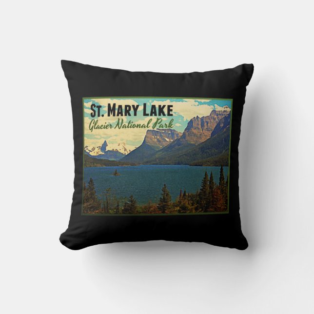 St. Mary Lake Glacier NP Cushion (Front)