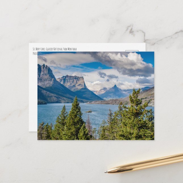 St. Mary Lake Postcard (Front/Back In Situ)