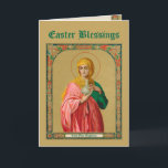St. Mary Magdalene as Myrrhbearer (ORX 01) Easter Card<br><div class="desc">In Eastern Orthodoxy, St. Mary Magdalene was never conflated with St. Mary of Bethany, sister of SS. Martha and Lazarus, nor with the "sinful woman" who anoints Jesus in Luke 7:36–50. Therefore, she was not deemed nor demeaned as a reformed prostitute. Instead, she was celebrated as a virgin, as “Equal...</div>
