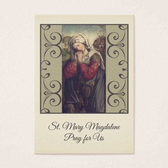 St. Mary Magdalene Catholic Prayer  Holy Cards (Front)