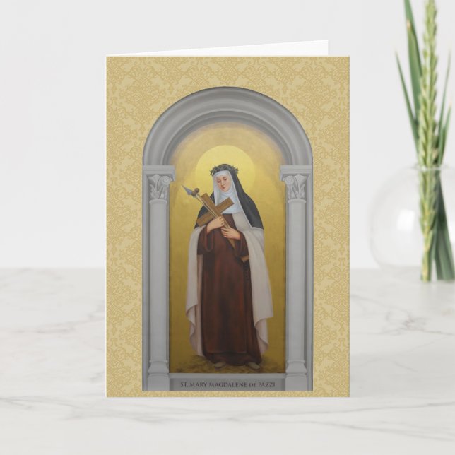 St. Mary Magdalene de Pazzi Carmelite Saint Card (Front)